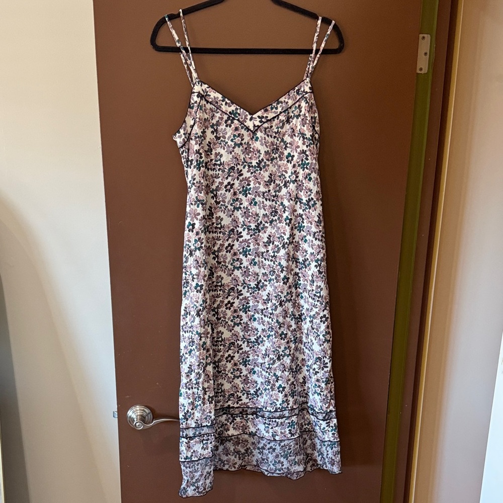 Rag & Bone New York 100% Silk Floral Delicate Midi Slip Dress